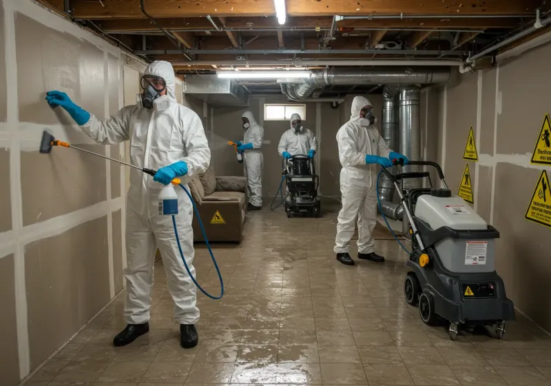 Basement Moisture Removal and Structural Drying process in Montclair, NJ